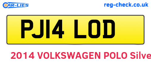 PJ14LOD are the vehicle registration plates.