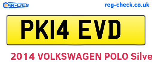 PK14EVD are the vehicle registration plates.
