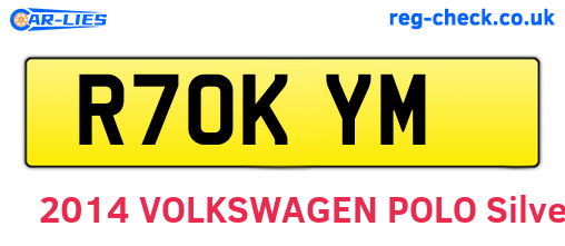 R70KYM are the vehicle registration plates.
