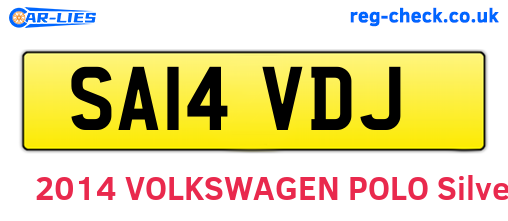 SA14VDJ are the vehicle registration plates.