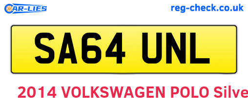 SA64UNL are the vehicle registration plates.