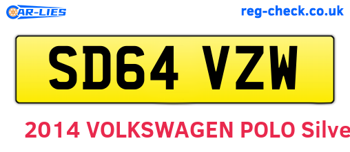 SD64VZW are the vehicle registration plates.