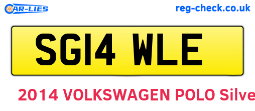 SG14WLE are the vehicle registration plates.