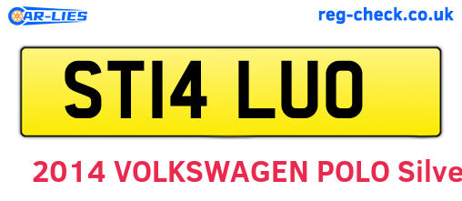 ST14LUO are the vehicle registration plates.