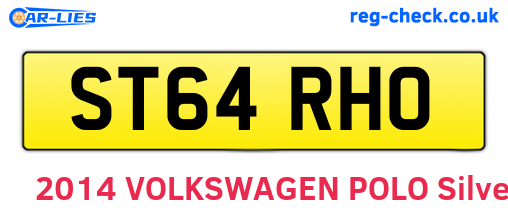 ST64RHO are the vehicle registration plates.