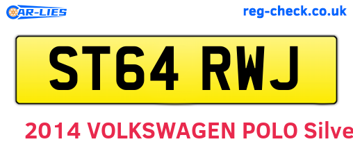 ST64RWJ are the vehicle registration plates.
