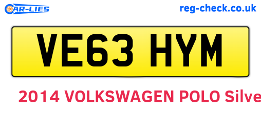 VE63HYM are the vehicle registration plates.