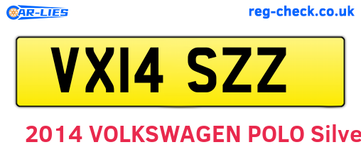VX14SZZ are the vehicle registration plates.