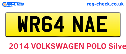 WR64NAE are the vehicle registration plates.