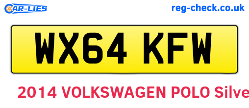 WX64KFW are the vehicle registration plates.