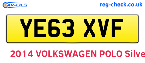YE63XVF are the vehicle registration plates.