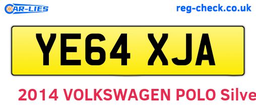YE64XJA are the vehicle registration plates.