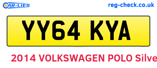 YY64KYA are the vehicle registration plates.