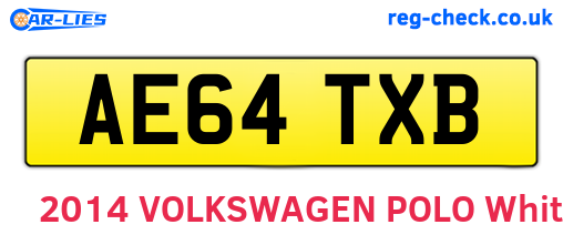 AE64TXB are the vehicle registration plates.