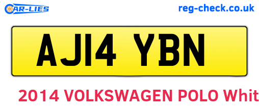 AJ14YBN are the vehicle registration plates.