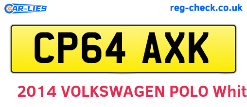 CP64AXK are the vehicle registration plates.
