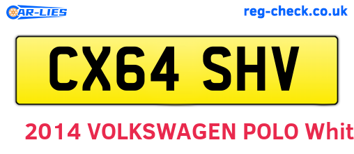 CX64SHV are the vehicle registration plates.