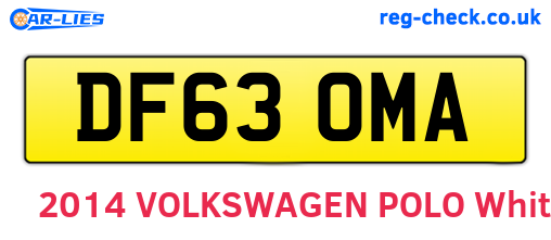 DF63OMA are the vehicle registration plates.