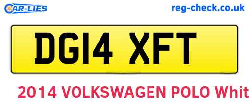 DG14XFT are the vehicle registration plates.