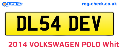 DL54DEV are the vehicle registration plates.