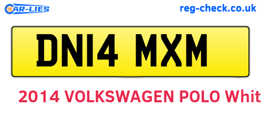 DN14MXM are the vehicle registration plates.