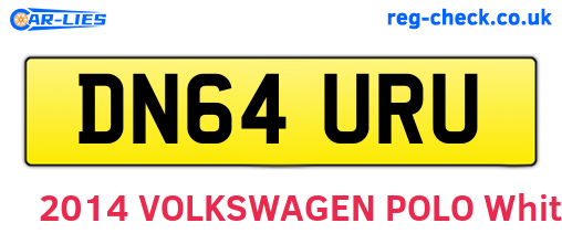 DN64URU are the vehicle registration plates.