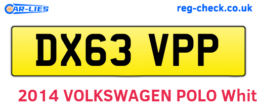 DX63VPP are the vehicle registration plates.
