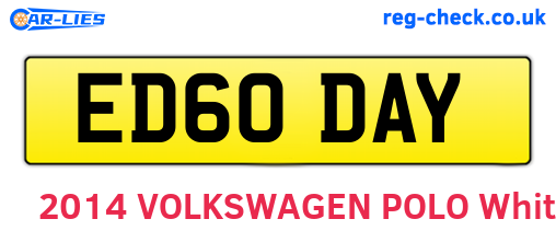 ED60DAY are the vehicle registration plates.
