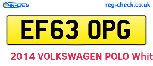 EF63OPG are the vehicle registration plates.