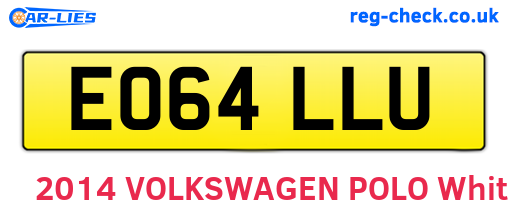 EO64LLU are the vehicle registration plates.