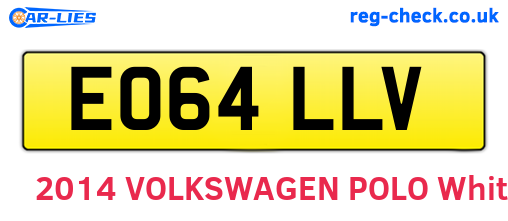 EO64LLV are the vehicle registration plates.