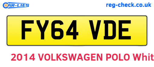 FY64VDE are the vehicle registration plates.