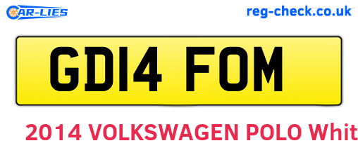 GD14FOM are the vehicle registration plates.