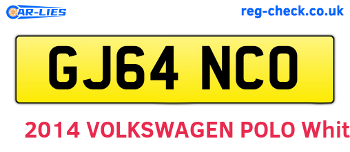 GJ64NCO are the vehicle registration plates.