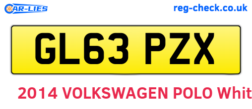 GL63PZX are the vehicle registration plates.