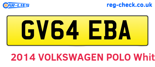 GV64EBA are the vehicle registration plates.