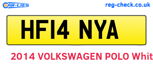 HF14NYA are the vehicle registration plates.