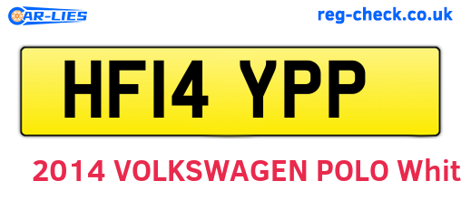 HF14YPP are the vehicle registration plates.