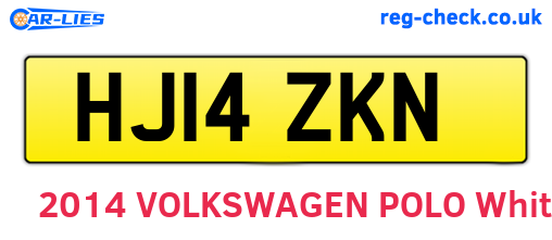 HJ14ZKN are the vehicle registration plates.