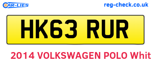 HK63RUR are the vehicle registration plates.