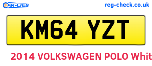 KM64YZT are the vehicle registration plates.