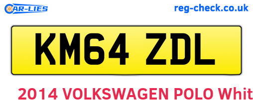 KM64ZDL are the vehicle registration plates.