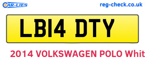 LB14DTY are the vehicle registration plates.