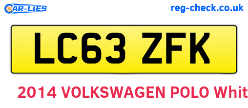 LC63ZFK are the vehicle registration plates.
