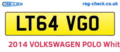 LT64VGO are the vehicle registration plates.
