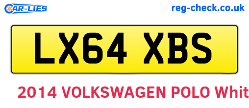 LX64XBS are the vehicle registration plates.