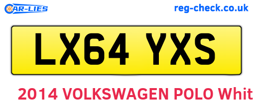 LX64YXS are the vehicle registration plates.