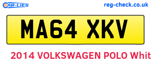 MA64XKV are the vehicle registration plates.