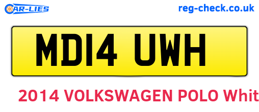 MD14UWH are the vehicle registration plates.