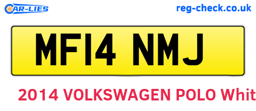 MF14NMJ are the vehicle registration plates.
